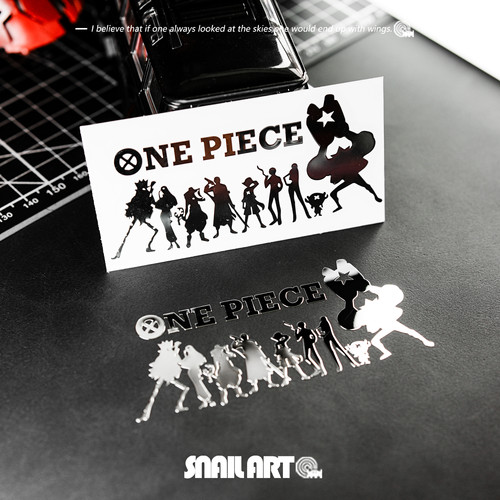 海贼王路飞金属贴纸个性创意高级感立体笔记本电脑机箱细节装饰贴