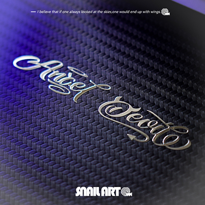 SN蜗牛个性创意天使恶魔金属贴纸手写3d立体英文字母细节点缀贴纸