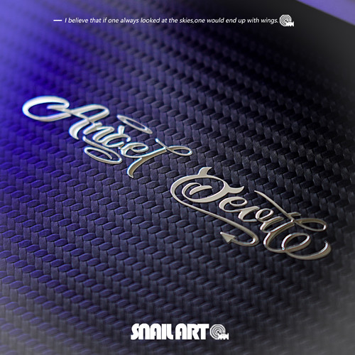 SN蜗牛个性创意天使恶魔金属贴纸手写3d立体英文字母细节点缀贴纸