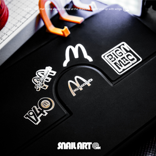 M系麦当劳金属贴纸个性 创意高级感笔记本电脑平板手机划痕遮挡贴