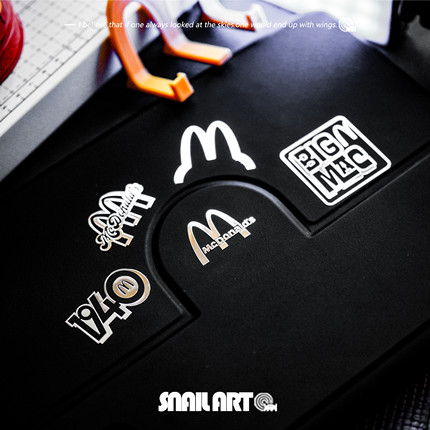 M系麦当劳金属贴纸个性创意高级感笔记本电脑平板手机划痕遮挡贴