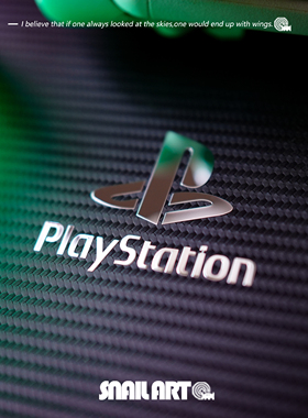 PS4Playstation图标个性创意高级感金属贴纸游戏机平板电脑机箱贴