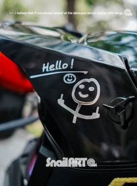 SN蜗牛金属贴纸个性创意恶搞立体平板电动车机箱机车头盔机车贴饰