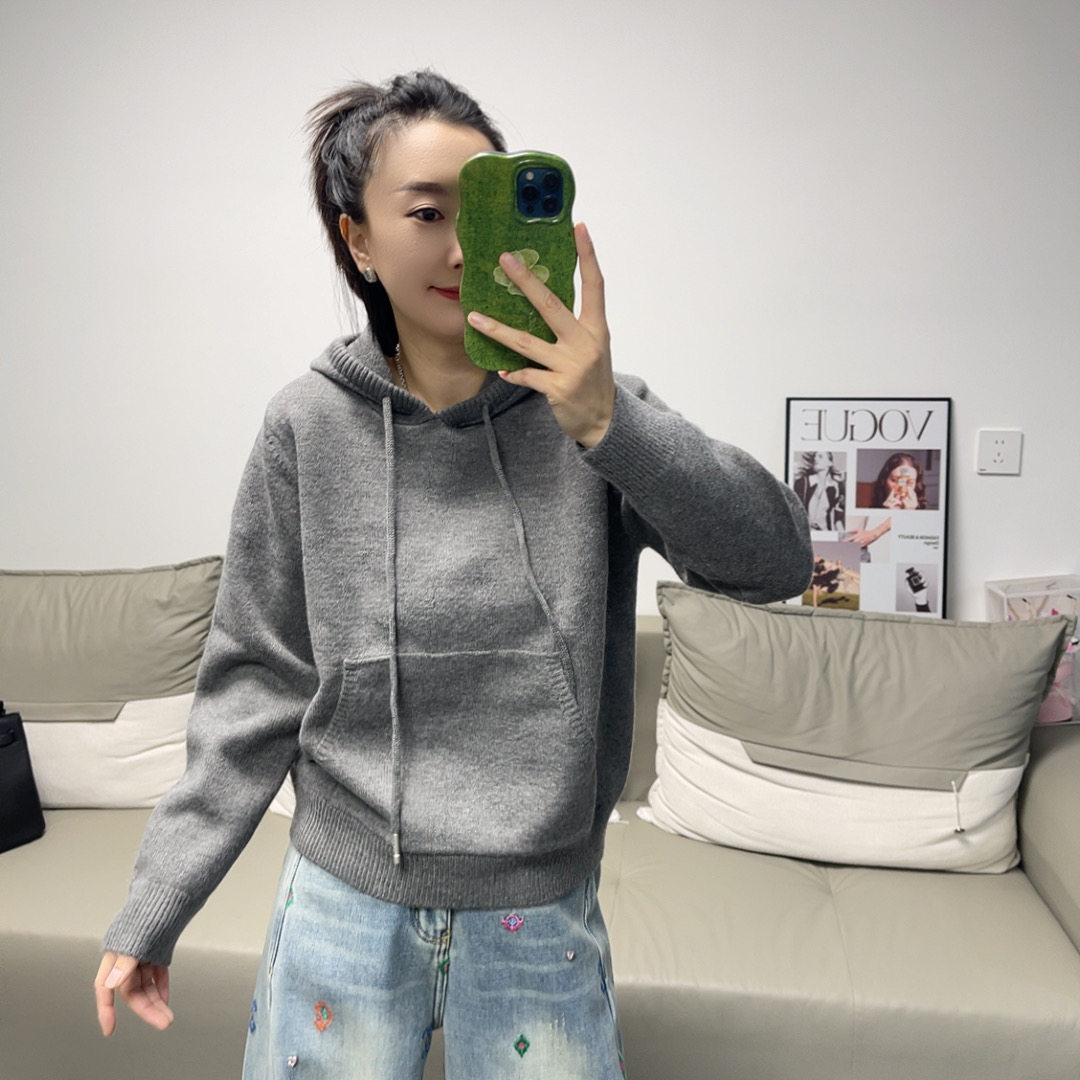 冬季韩版连帽拉链修身女针织外套