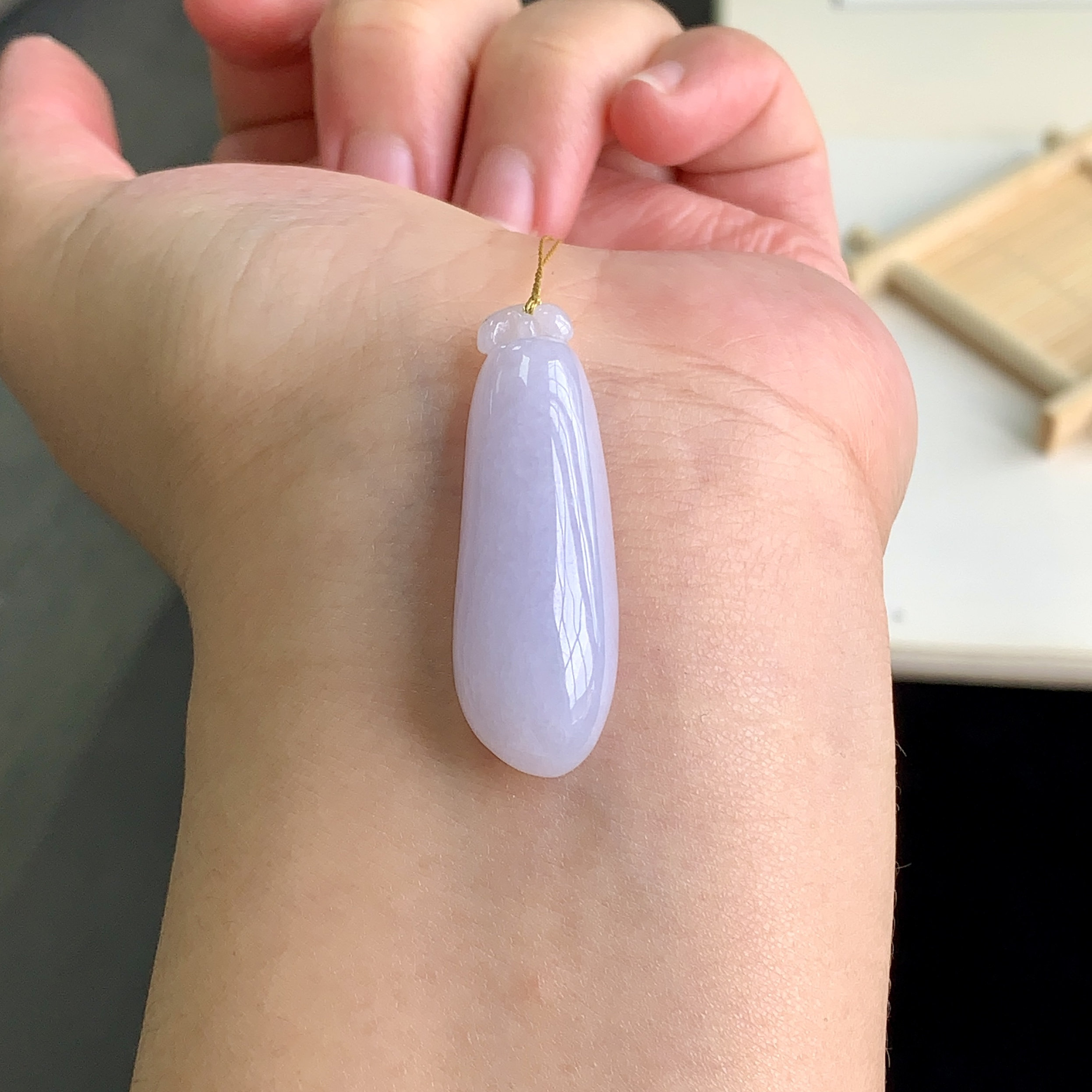 泗隆珠宝-天然A货翡翠福瓜吊坠 缅甸玉石紫罗兰福瓜翡翠挂件