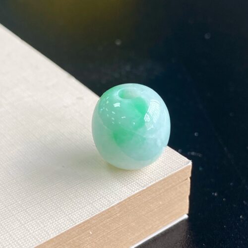 泗隆珠宝-天然A货飘翠路路通翡翠吊坠 白底青转运玉石桶珠5946i38