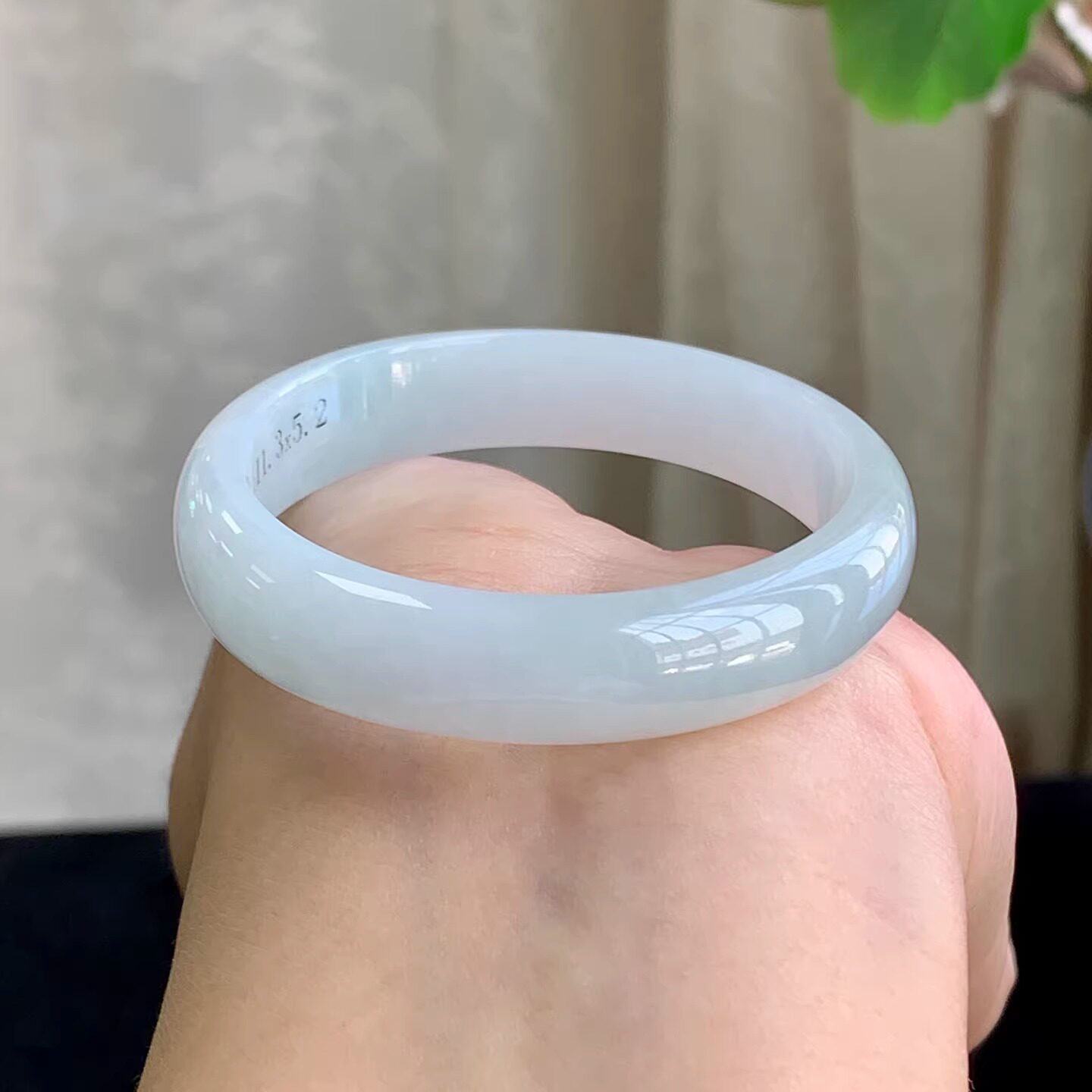 泗隆珠宝-缅甸天然A货翡翠手镯玉镯子 糯种贵妃蛋镯52圈口SL6979