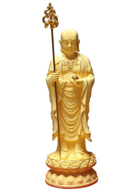 九华山地藏王菩萨站像供奉绒沙金