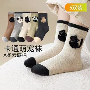 男童袜子秋冬款棉袜子卡通高筒袜儿童春秋款长筒袜小男孩宝宝棉袜