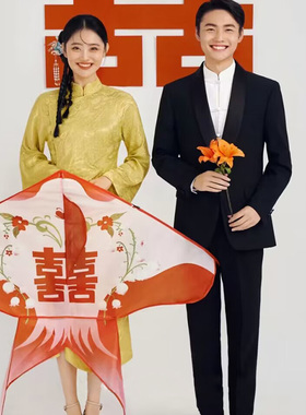 新款中式喜字风筝结婚拍照道具