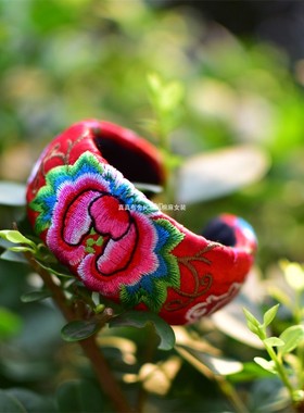 原创民族风复古棉麻配饰刺绣手镯