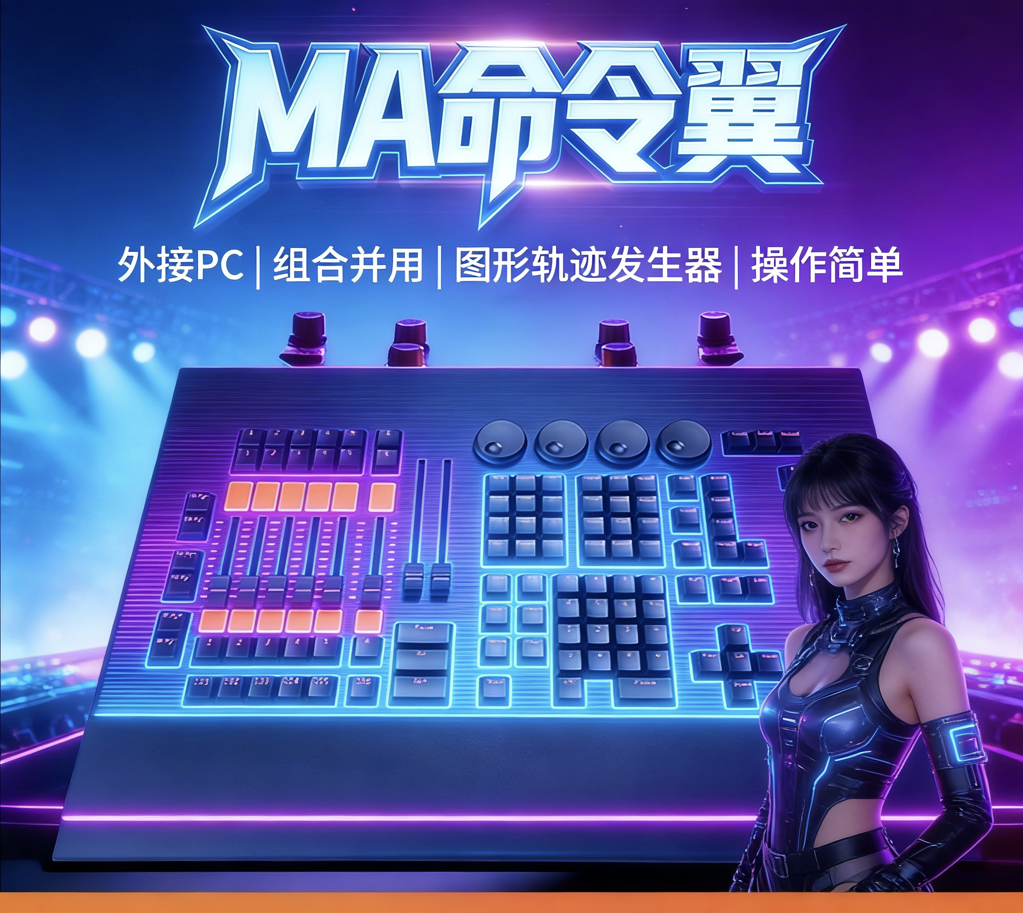 黑马控台命令翼电脑灯控制器侧翼DMX512舞台灯控台酒吧清吧婚庆