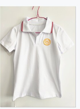 北京育才学校小学生夏季校服白色T恤短袖