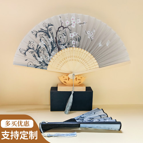 女士旗袍小折扇随身竹扇