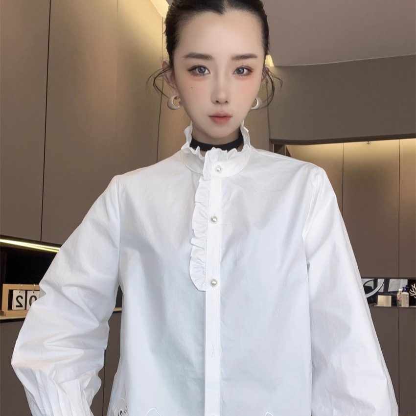 花朵镂空衬衫女2025新款