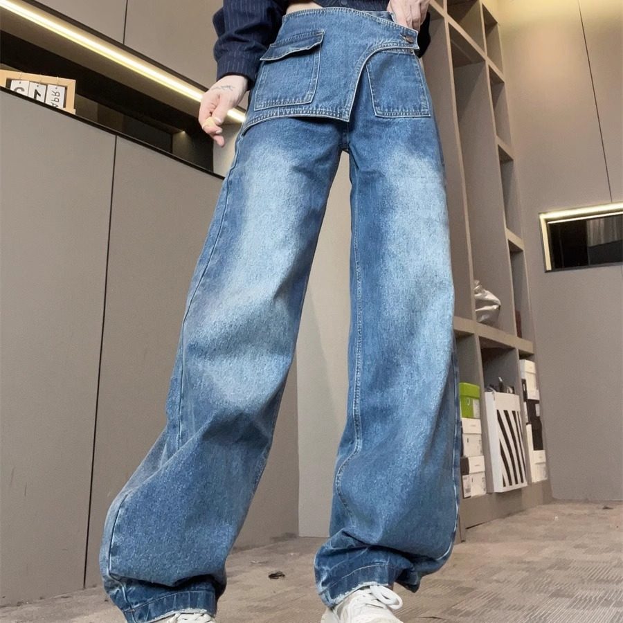 设计感牛仔裤女2025新款秋季高腰显瘦收脚裤弯刀裤长裤欧洲站裤子,女装/女士精品,牛仔裤,淘宝优惠券,粉丝福利购,淘宝优惠卷