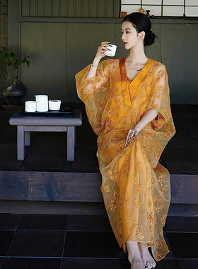 澄渔高定【金棠砚】新中式臻藏花萝网纱花朵刺绣连衣裙吊带裙套装