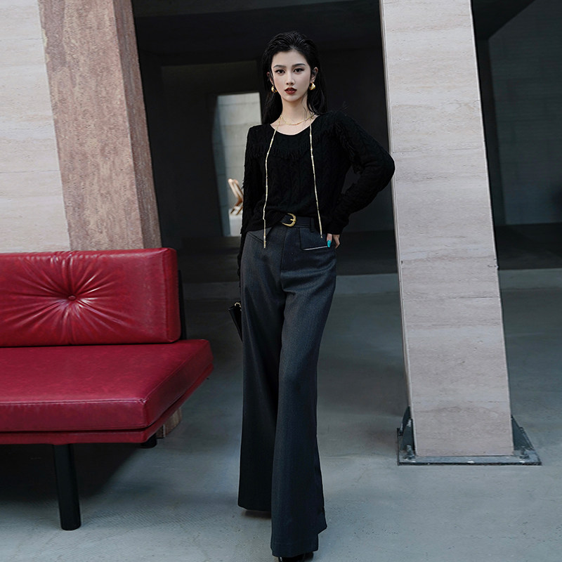 澄渔高定【黛川山】新中式重磅32支尖品亚麻古法鎏光阔腿裤,女装/女士精品,休闲裤,淘宝优惠券,粉丝福利购,淘宝优惠卷