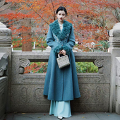 新中式 澄渔高定 九霄含黛 超鼎牦牛绒桑蚕丝羊毛显瘦收腰大衣