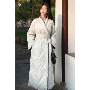 提花刺绣双面两穿白鹅绒羽绒服外套 新中式 澄渔高定 如意海棠