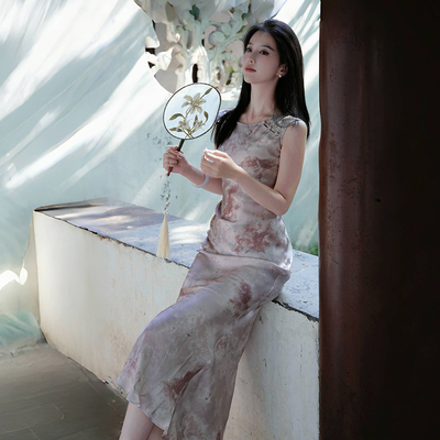 一字肩粉紫色晕染提花锁骨