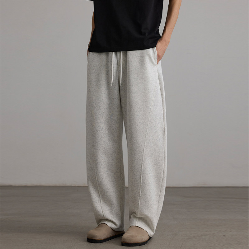 秋冬潮流百搭运动弹力弯刀休闲裤男女款宽松卫裤抽绳直筒裤阔腿裤