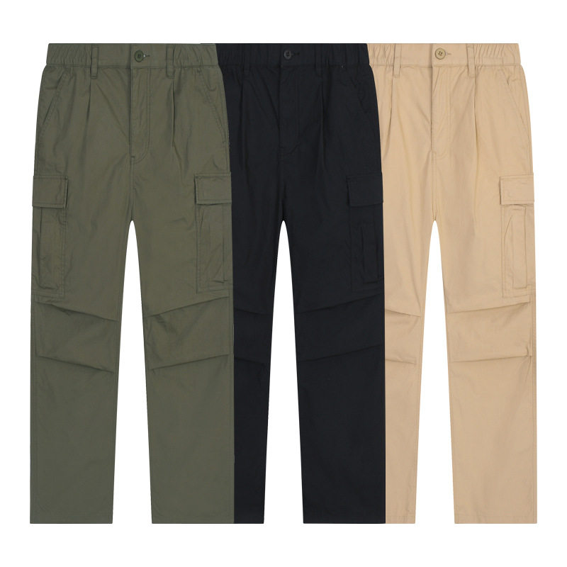 户外休闲裤男款春秋宽松多口袋工装裤男直筒长裤纯棉夏季青年裤子