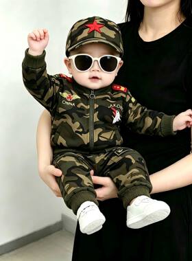 男童季彩运动卫衣两件套童装