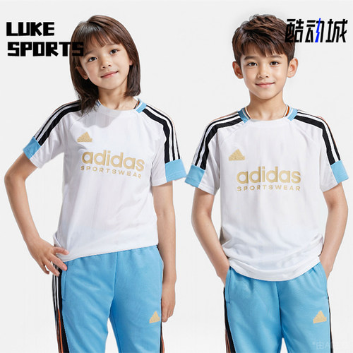 阿迪达斯大童运动休闲短裤