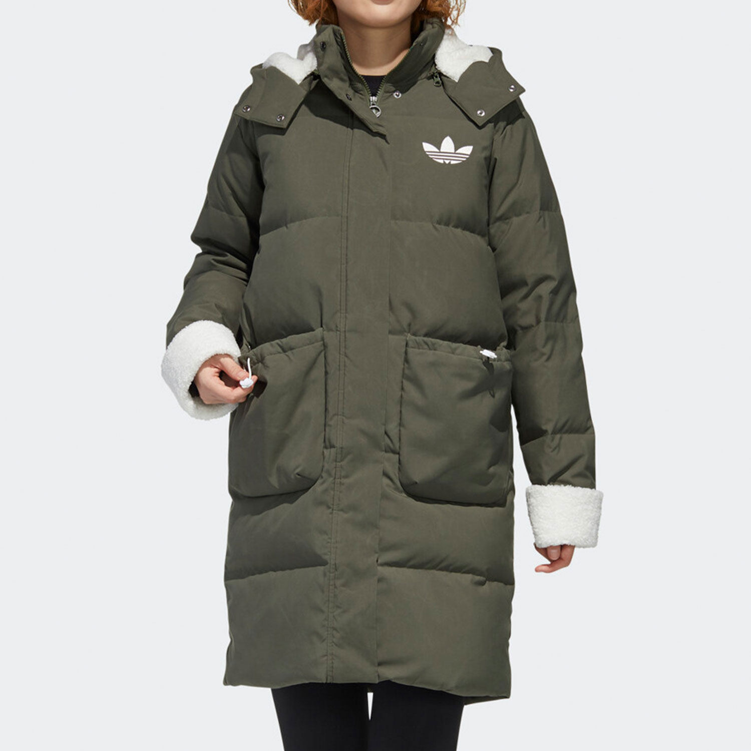 阿迪达斯女子中长款羽绒服