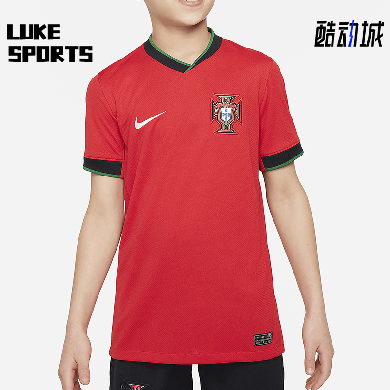 Nike/耐克正品Dri-FIT 大童夏季休闲透气简约足球球衣FJ4371-657