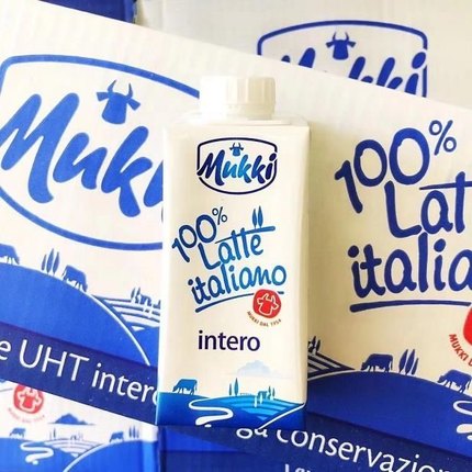 意大利mukki牧琴纯牛奶儿童学生奶早餐奶盒装200ml*24瓶