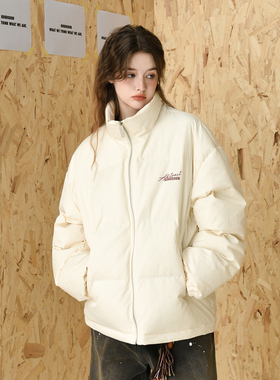 GOGOSOON冬季立领棉衣个性印花男多乐棉百搭宽松棉服外套Q