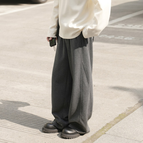 【350g重磅】男装cityboy拖地休闲裤宽松直筒慵懒风阔腿长裤春秋