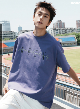 GOGOSOON夏季新款索罗娜T恤男250g速干短袖凉感防晒50+个性印花Q