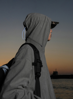 2025春男连帽卫衣286g弹力8坑玉米粒字母刺绣复古潮流百搭外套Q