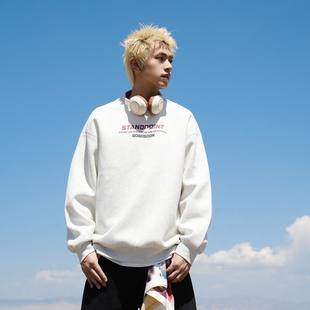 GOGOSOON圆领卫衣男400g新款 潮牌 春秋重磅情侣上衣百搭宽松美式