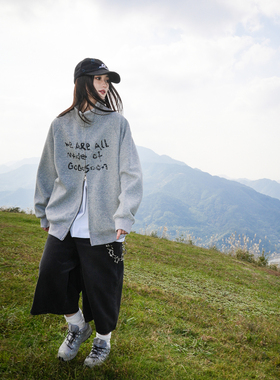 赵让同款GOGOSOON立领无帽卫衣外套男春秋新款拉链开衫美式加绒潮