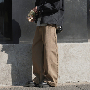 长裤 GOGOSOON休闲裤 宽松工装 2026春秋直筒阔腿弯刀裤 松弛感 男新款