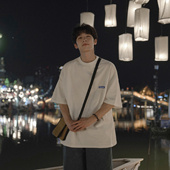 GOGOSOON短袖 白宽松高级感青少年 日系上衣半袖 T恤男新款 2025夏季