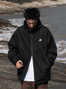 GOGOSOON冲锋衣外套男新款2025春秋双向拉链夹克机能三防青少年Q