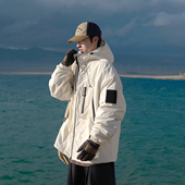 GOGOSOON冲锋衣棉衣男新款 2025冬季 连帽外套户外保暖防水防静电Q