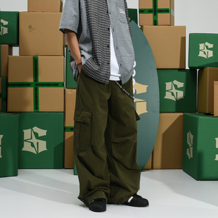 裤 GOGOSOON休闲裤 宽松长裤 薄布纯棉复古百搭直筒工装 子Q 男夏季