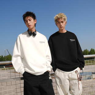 GOGOSOON加绒卫衣男新款 内搭上衣痞帅高级感 2025秋冬圆领无帽长袖