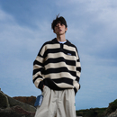 套头内搭加厚 polo衫 GOGOSOON条纹毛衣男800g新款 2025秋冬外套长袖