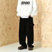 GOGOSOON休闲裤 子370g加厚刺绣宽松直筒垂感潮Q 裤 长裤 男秋冬新款