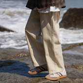 GOGOSOON纯棉休闲裤 男春秋新款 直筒宽松重磅日系简约百搭阔腿加绒