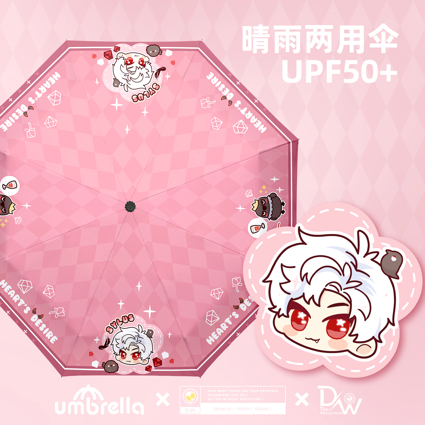 恋与深空同人周边秦彻晴雨伞黑胶防晒太阳伞遮阳伞原创谷子