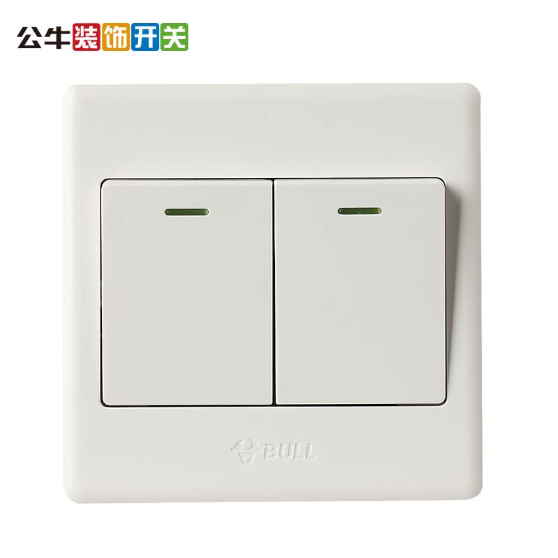 正品公牛开关面板2开双控双联面板 双开双控86型墙壁暗装家用10a