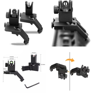 配件45度金属侧导轨折叠瞄机械瞄600机瞄DD特洛伊KAC300照门前后